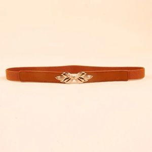 Elegant Brown Belt with Silver Buckle